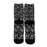 Black Paisley Bandana Pattern Print Long Socks