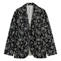 Black Paisley Bandana Pattern Print Men's Blazer