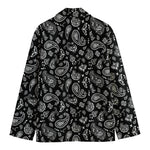 Black Paisley Bandana Pattern Print Men's Cotton Blazer