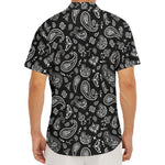 Black Paisley Bandana Pattern Print Men's Deep V-Neck Shirt