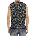 Black Paisley Bandana Pattern Print Men's Fitness Tank Top