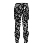 Black Paisley Bandana Pattern Print Men's leggings