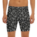 Black Paisley Bandana Pattern Print Men's Long Boxer Briefs