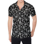 Black Paisley Bandana Pattern Print Men's Shirt