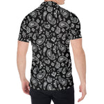 Black Paisley Bandana Pattern Print Men's Shirt