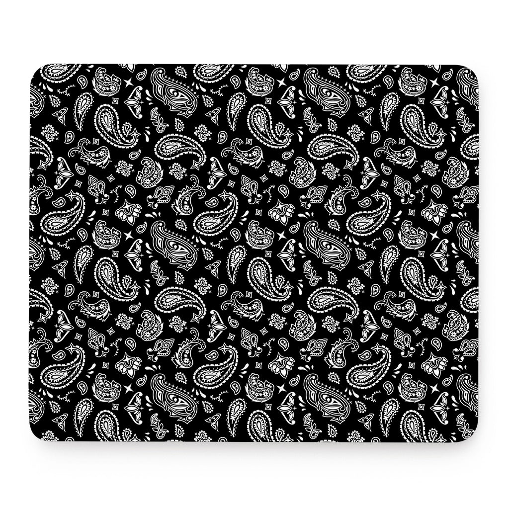 Black Paisley Bandana Pattern Print Mouse Pad