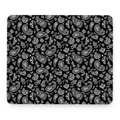Black Paisley Bandana Pattern Print Mouse Pad