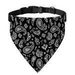 Black Paisley Bandana Pattern Print Over The Collar Dog Bandana