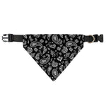 Black Paisley Bandana Pattern Print Over The Collar Dog Bandana