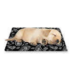 Black Paisley Bandana Pattern Print Pet Cooling Mat Cover