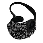 Black Paisley Bandana Pattern Print Pet Sling Carrier