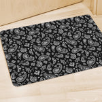 Black Paisley Bandana Pattern Print Polyester Doormat