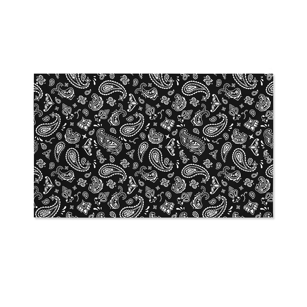 Black Paisley Bandana Pattern Print Polyester Flag