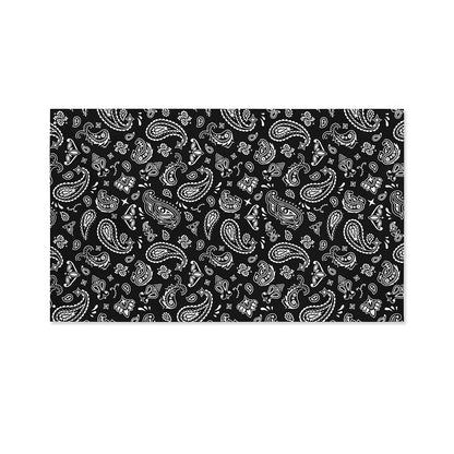 Black Paisley Bandana Pattern Print Polyester Flag