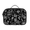 Black Paisley Bandana Pattern Print Portable Lunch Bag
