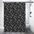 Black Paisley Bandana Pattern Print Premium Shower Curtain