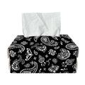 Black Paisley Bandana Pattern Print Rectangle Tissue Box Cover