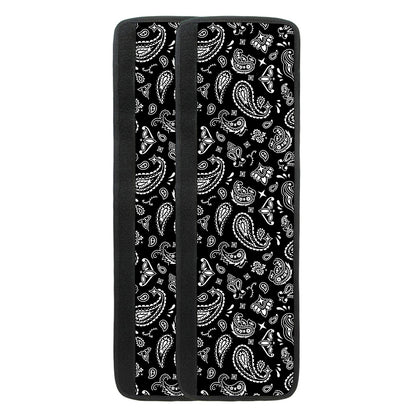 Black Paisley Bandana Pattern Print Refrigerator Handle Covers