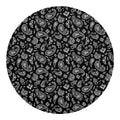 Black Paisley Bandana Pattern Print Round Blanket
