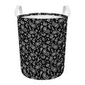 Black Paisley Bandana Pattern Print Round Laundry Basket