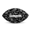 Black Paisley Bandana Pattern Print Rugby Ball