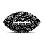 Black Paisley Bandana Pattern Print Rugby Ball