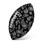 Black Paisley Bandana Pattern Print Rugby Ball