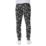 Black Paisley Bandana Pattern Print Scuba Joggers