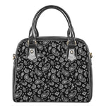 Black Paisley Bandana Pattern Print Shoulder Handbag