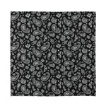 Black Paisley Bandana Pattern Print Silk Bandana