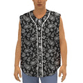 Black Paisley Bandana Pattern Print Sleeveless Baseball Jersey