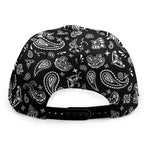 Black Paisley Bandana Pattern Print Snapback Cap