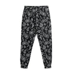 Black Paisley Bandana Pattern Print Sweatpants