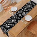 Black Paisley Bandana Pattern Print Table Runner