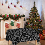 Black Paisley Bandana Pattern Print Tablecloth