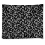 Black Paisley Bandana Pattern Print Tapestry