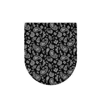 Black Paisley Bandana Pattern Print Toilet Lid Cover