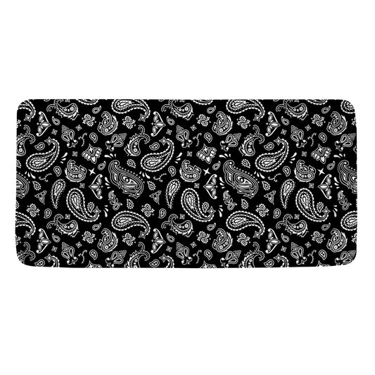 Black Paisley Bandana Pattern Print Towel