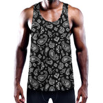 Black Paisley Bandana Pattern Print Training Tank Top