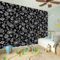 Black Paisley Bandana Pattern Print Wall Sticker