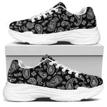 Black Paisley Bandana Pattern Print White Chunky Shoes