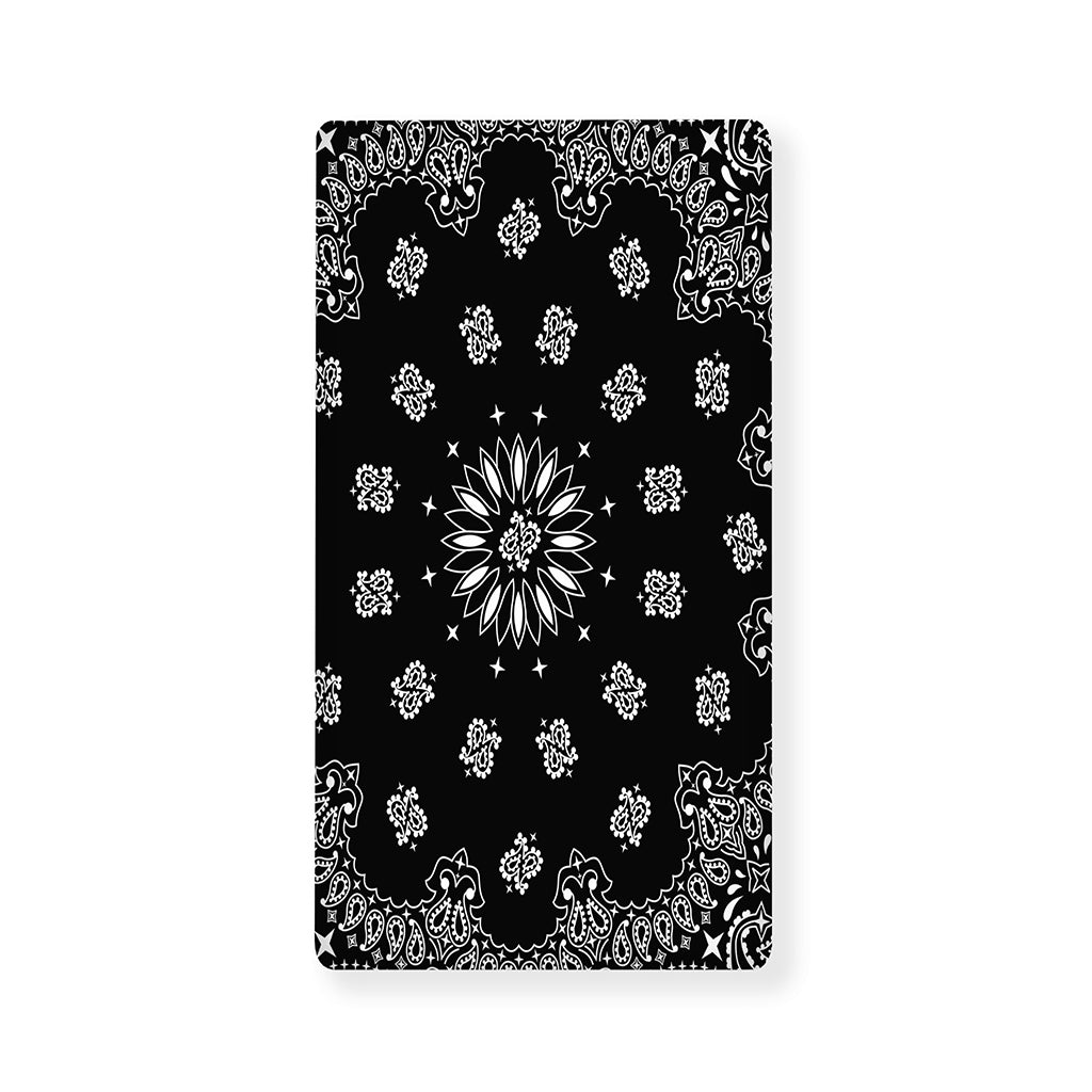 Black Paisley Bandana Print Baby Crib Sheet