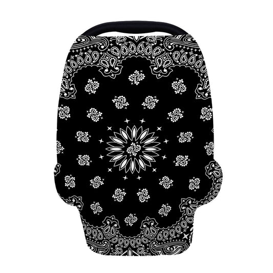 Black Paisley Bandana Print Baby Seat Cover