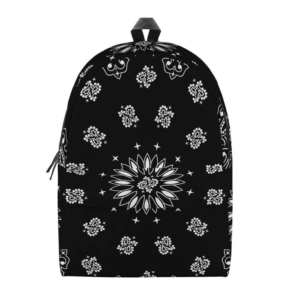 Black Paisley Bandana Print Backpack
