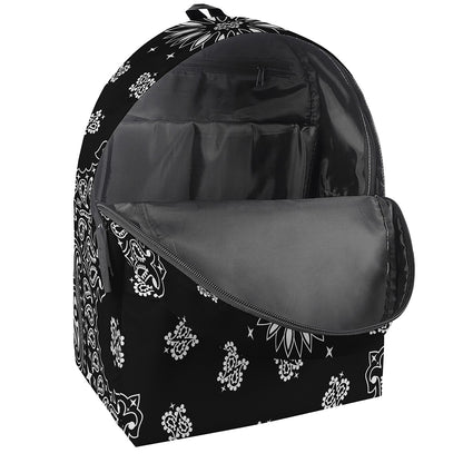 Black Paisley Bandana Print Backpack