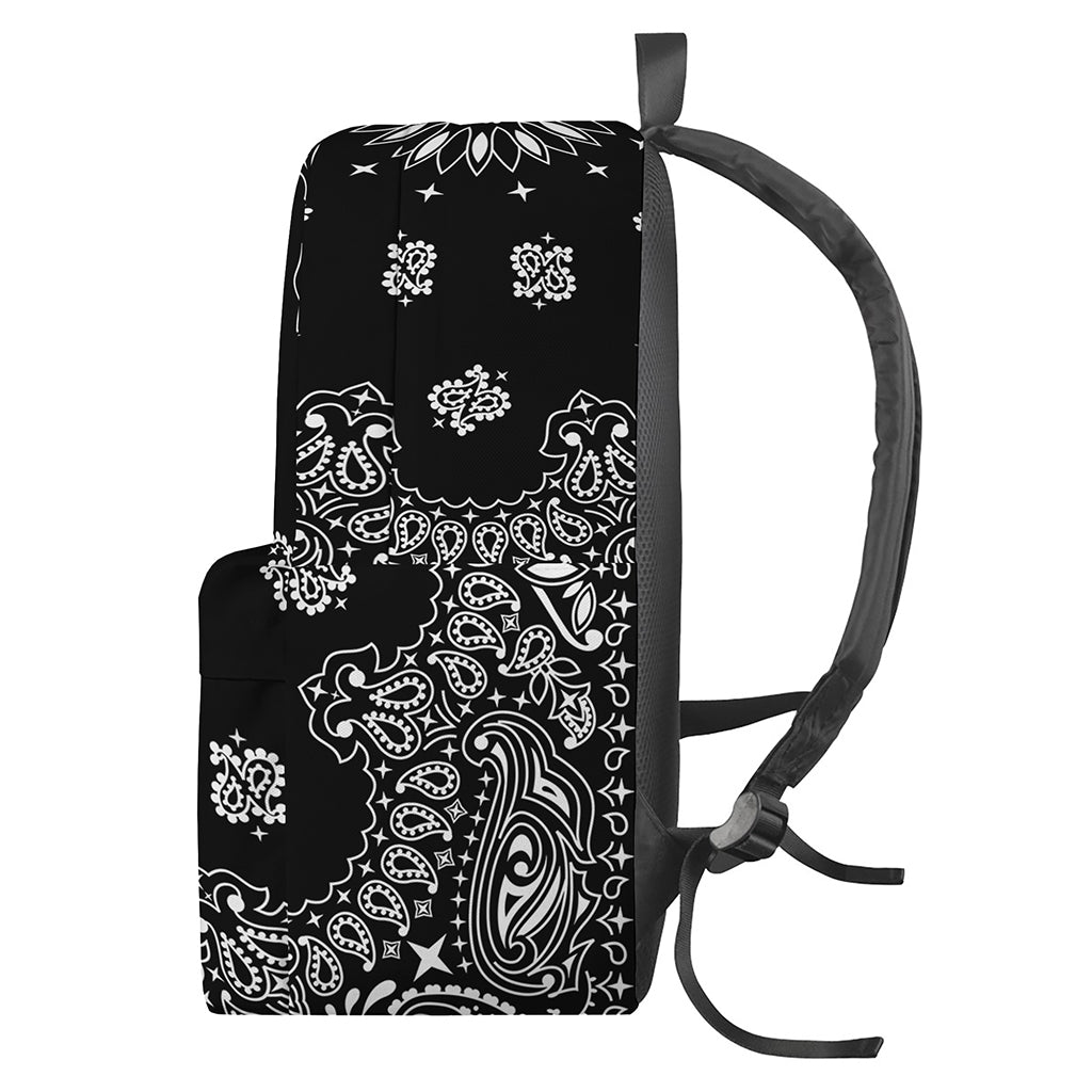 Black Paisley Bandana Print Backpack