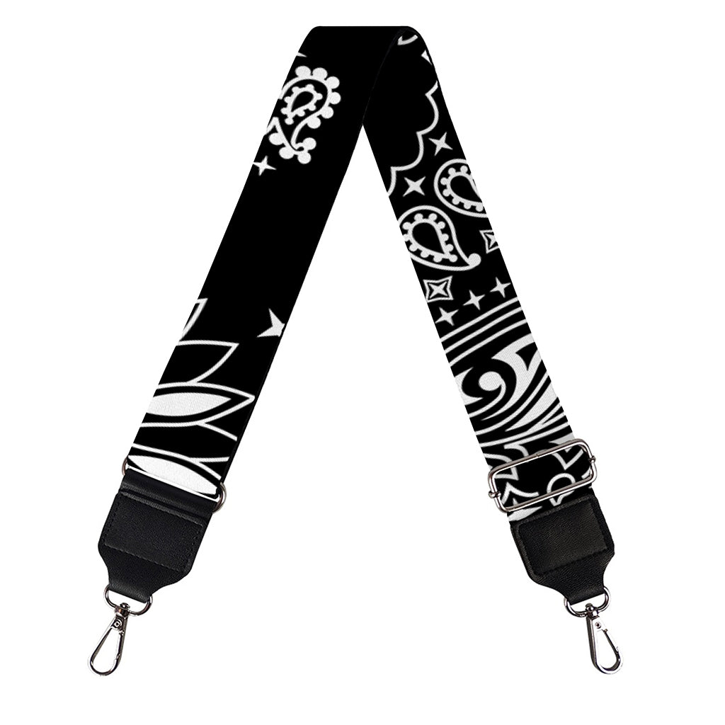 Black Paisley Bandana Print Bag Strap