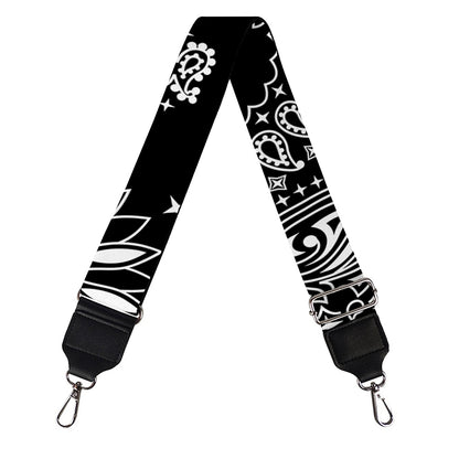 Black Paisley Bandana Print Bag Strap