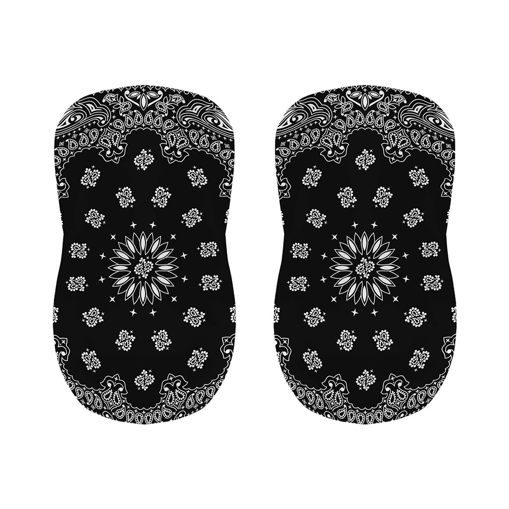 Black Paisley Bandana Print Bar Stool Covers