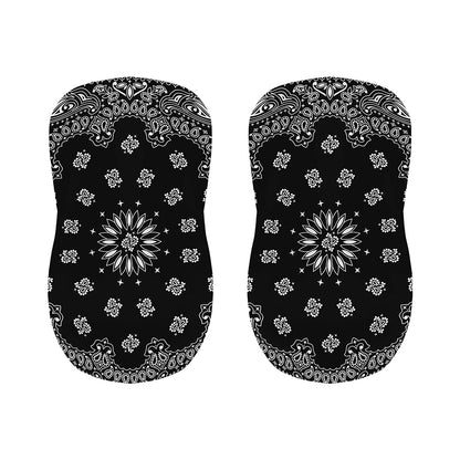 Black Paisley Bandana Print Bar Stool Covers